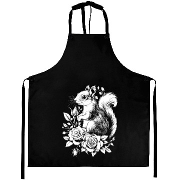 Discover Squirrel Aesthetics Rose Flowers Chipmunk Aprons