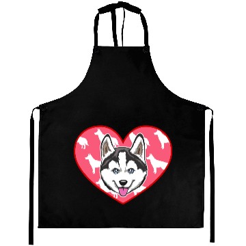 Discover SIBERIAN HUSKY HEART Aprons