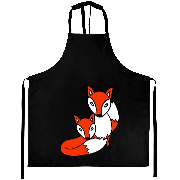 Discover 2 Foxes Friends Red Fox Two Wild Animals Team Crew Aprons