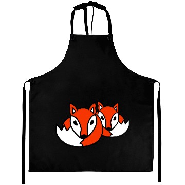 Discover 2 Foxes Friends Red Fox Two Wild Animals Team Crew Aprons