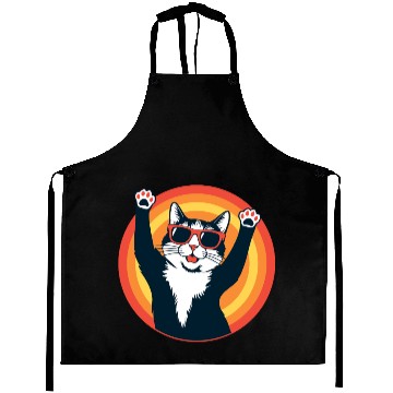 Discover Retro 80s Cat Design, Hello Guys Aprons