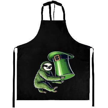 Discover St. Patrick's Day Sloth Top Hat Green Aprons