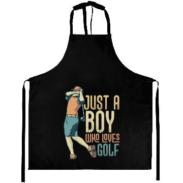 Discover Just A Boy Who Loves Golf Golfer Hobby Aprons