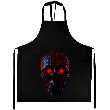 Discover Neon Skull Binary Pulse Aprons
