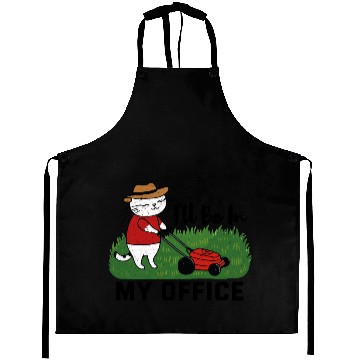 Discover funny cat Lawn mowing Aprons