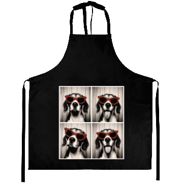 Discover Photobooth Beagle with Red Sunglasses Aprons