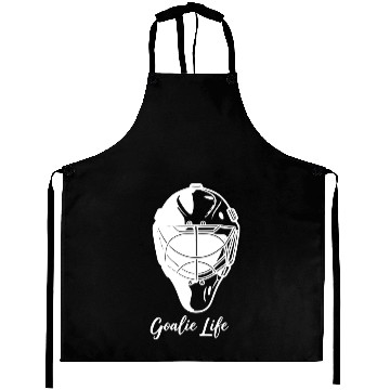 Discover Hockey Goalie Mask White Aprons