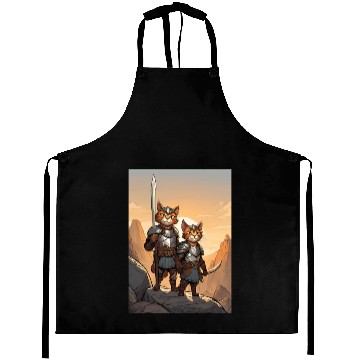 Discover Cat painting red black cat Aprons