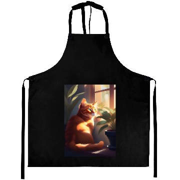 Discover Cat painting red black cat Aprons