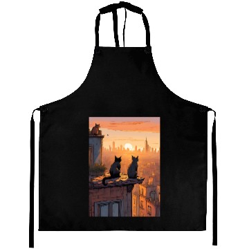 Discover Cat painting red black cat Aprons