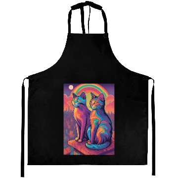 Discover Cat painting red black cat Aprons