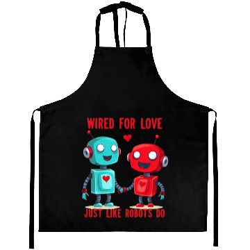 Discover Valentine's Day Gift: Two Robots in Love on Bella Aprons