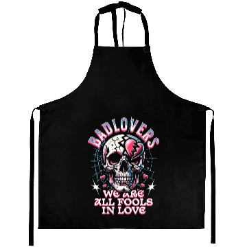Discover Bad Lovers Skull Gothic Valentine Punk Hearts Aprons