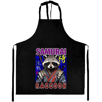 Discover Samurai Raccoon Aprons