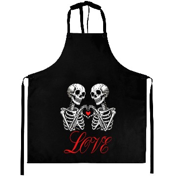Discover Funny Valentines Day Skeleton Aprons