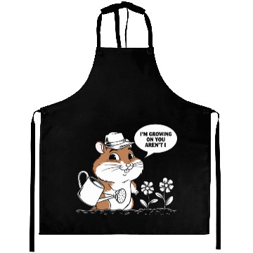 Discover I'm Growing On You Cute Gardening Hamster Art Aprons