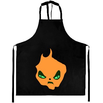 Discover Fiery Angry Demon Face Illustration Aprons