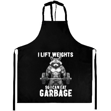 Discover Workout Raccoon Weightlifting Gym Gift Aprons