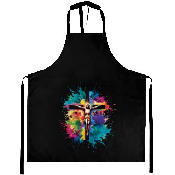 Discover Jesus Christ On Cross Happy Easter Aprons