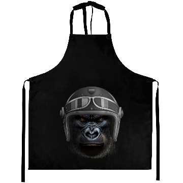 Discover Biker Gorilla Motorcycle Silver Back Monkey Aprons