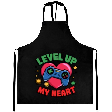 Discover Level Up My Heart - Gaming Valentine's Design Aprons