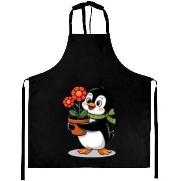 Discover Cute Penguin Gardener Garden Joyful Design Aprons
