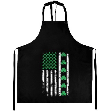 Discover American Flag with Shamrocks for St Patrick's Day Aprons