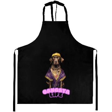 Discover Gangsta Life Chocolate Labrador Aprons
