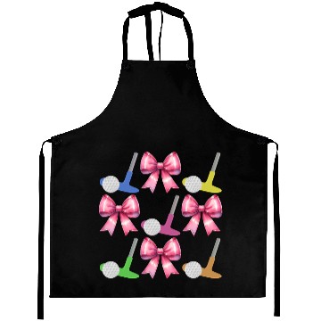 Discover Coquette Bow Mini Golf Golfer Mothers Day Aprons