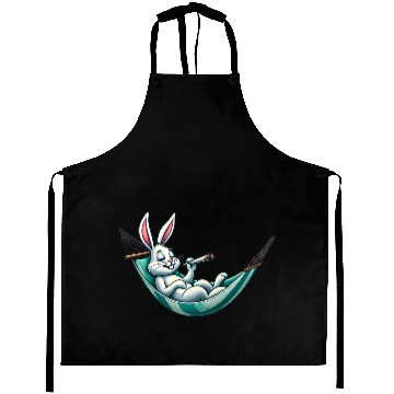 Discover Relaxed Bunny: Hammock Life Aprons