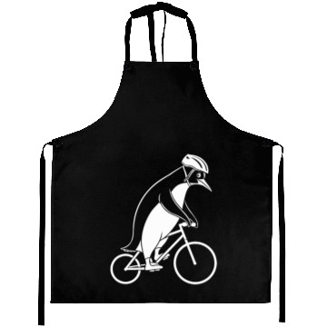 Discover Penguin Riding Bicycle With Helmet Creativity Aprons