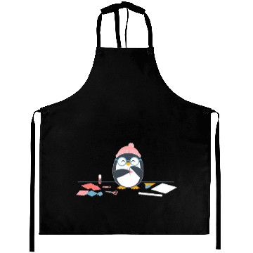 Discover Crafting Hobby Penguin with Scissors Relaxation Aprons