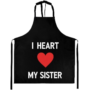 Discover I Love My Sister Family Love Heart Gift Aprons