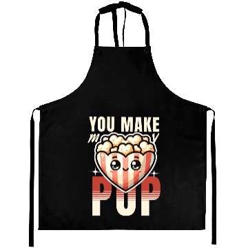 Discover You Make My Heart Pop Cute Popcorn Valentine's Day Aprons