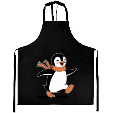 Discover Happy Penguin Running Jogging Adventure Aprons