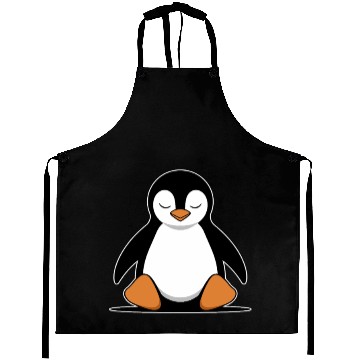 Discover Chill Vibes Penguin Meditating Calmly Aprons