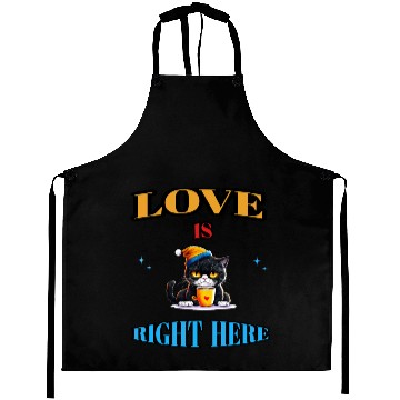Discover LOVE IS RIGHT HERE Aprons