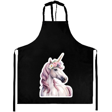 Discover unicorn with flowers Aprons