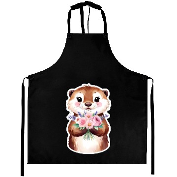 Discover Otter with flowers Aprons
