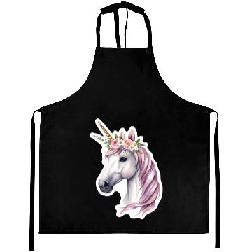 Discover unicorn with flowers Aprons