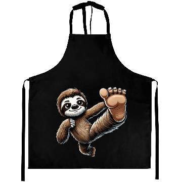 Discover Sloth Karate Master Kick Martial Arts Aprons