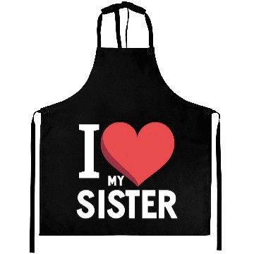 Discover I Love My Sister Family Love Heart Gift Aprons