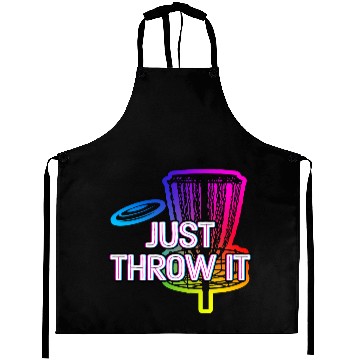 Discover Just Throw It Disc Golf Positive Quotes Golfer Aprons