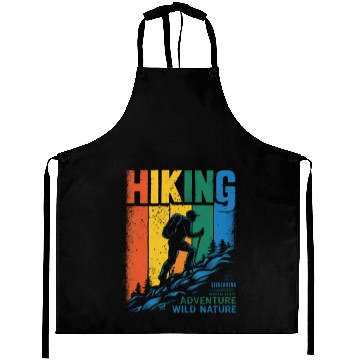 Discover Colorful Hiking Adventure Design Aprons