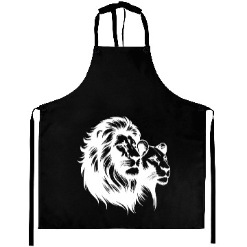 Discover Elegant Lion Couple Portrait Style Aprons