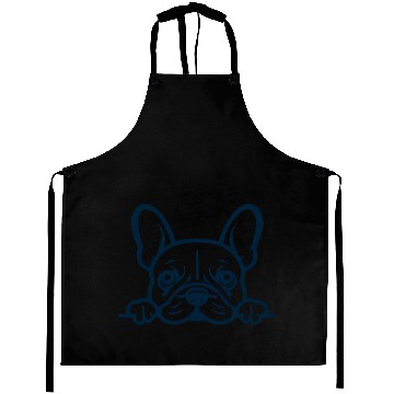 Discover French Bulldog Frenchie Sweet Face Blue Aprons