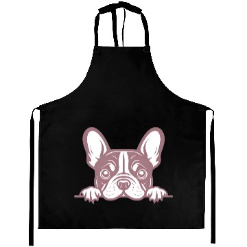 Discover French Bulldog Frenchie Sweet Face Pink Aprons
