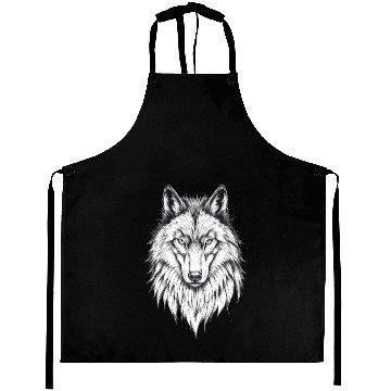 Discover Wolf Face: Majestic and Wild Aprons