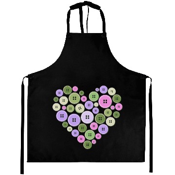 Discover Pastel Pink Green Purple Button Heart Aprons