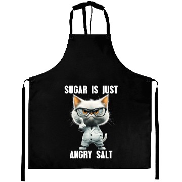 Discover Sugar Is Just Angry Salt Cat Science Meme Aprons